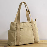 Large Women Canvas Tote Bag with Zipper