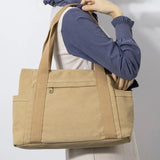 Large Women Canvas Tote Bag with Zipper