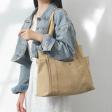 Big Canvas Tote Bag for Women Casual Shoulder Handbag School Teen Ladies