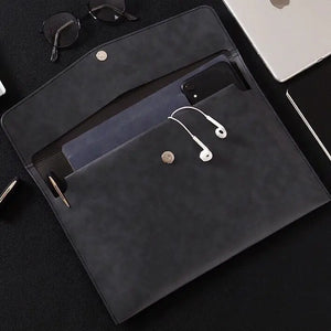 A4 PU Leather Business File Folder Large-capacity Organizer