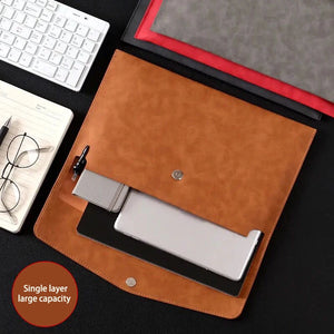 A4 PU Leather Business File Folder Large-capacity Organizer