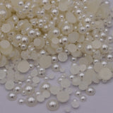 AB Pearls Half Round Resin Scrapbook Beads Flatback Plastic Glitters DIY