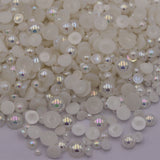 AB Pearls Half Round Resin Scrapbook Beads Flatback Plastic Glitters DIY