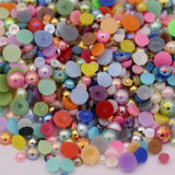 AB Pearls Half Round Resin Scrapbook Beads Flatback Plastic Glitters DIY