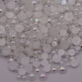 AB Pearls Half Round Resin Scrapbook Beads Flatback Plastic Glitters DIY