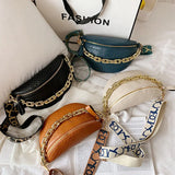 Women Fanny Pack Chains Waist Bag Large Capacity Girl's Shoulder Bag