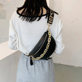 Women Fanny Pack Chains Waist Bag Large Capacity Girl's Shoulder Bag