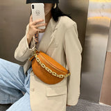 Women Fanny Pack Chains Waist Bag Large Capacity Girl's Shoulder Bag
