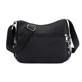 Nylon Canvas Shoulder Bag Traditional Elephant Print Clutch