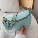 Designer Leather Waist Belt Bag for Women Large Capacity Chest Bag