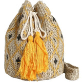 Women's Bucket Straw Bag with Tassel Shoulder Bag