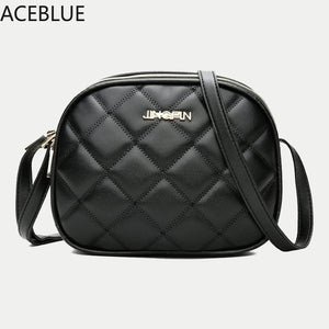 Plaid PU Leather Crossbody Shoulder Bag Zipper Small Messenger Purse