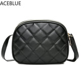 Plaid PU Leather Crossbody Shoulder Bag Zipper Small Messenger Purse