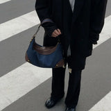 Vintage Chain Underarm Denim Shoulder Bag for Women