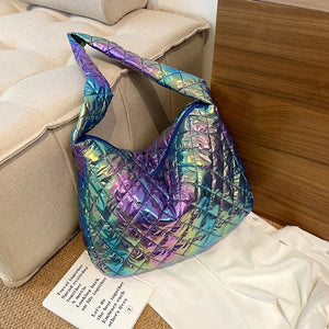 Women's Large Crossbody Bag Winter Handbag Purses Quilted Cotton Pad