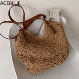 Bohemian Summer Straw Beach Tote Bag Hand-woven Women's Shoulder Handbag