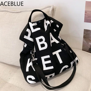 Canvas Crossbody Purse Large Capacity Shoulder Bag for Women