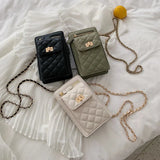 Shoulder Bags Purse Women Summer Small Bags Casual Diamonds Lattice Saddle Bags