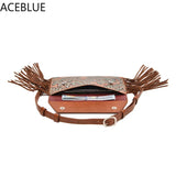 Vintage Tassel Waist Bags For Women Fanny Packs Pu Leather Lady Small Purses