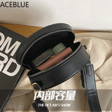 Small Rivet Circular PU Leather Crossbody Bag for Women