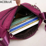 Women's Crossbody Bag Waterproof Nylon Plaid Shoulder Messenger Bags