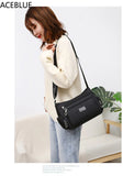 Women's Crossbody Bag Waterproof Nylon Plaid Shoulder Messenger Bags