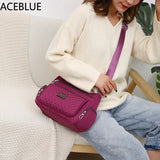 Women's Crossbody Bag Waterproof Nylon Plaid Shoulder Messenger Bags