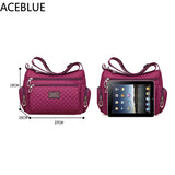 Women's Crossbody Bag Waterproof Nylon Plaid Shoulder Messenger Bags