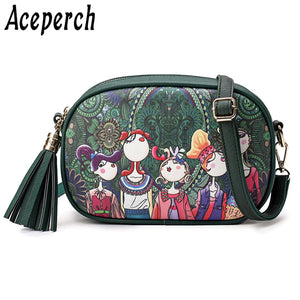 PU Leather Crossbody Bag Tassel Shoulder Handbag Girl Sac Femme