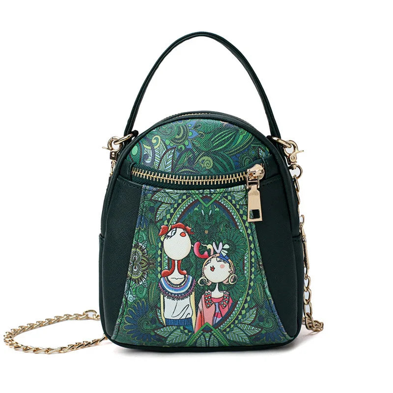 Women PU Leather Crossbody Messenger Bag Small Flap Shoulder Handbag