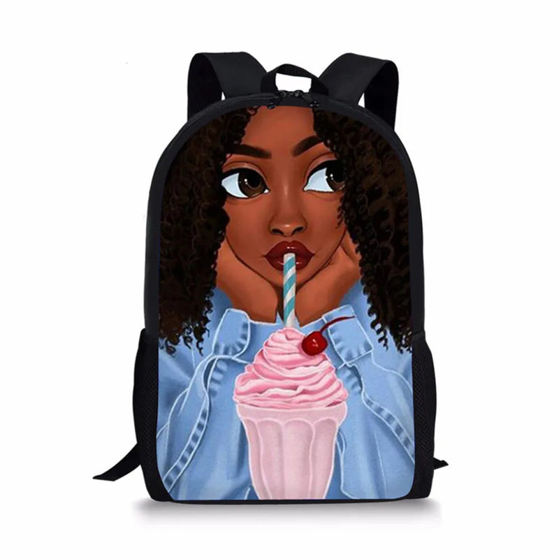 African Girls Printing Schoolbag for Teenager Girls and Boys
