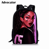 Art African Girls Backpacks Set for School Girls