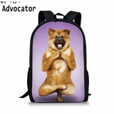 3D Animal Kids Backpack Cat Dog Print for Girls Boys Bagpack