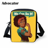 African Woman Print Mini Messenger Bag for Teens Crossbody Bags School Handbags