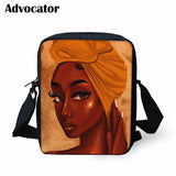 Art Afro Lady Girls School Bags Messenger Bags for Teenager