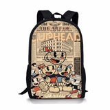 Cuphead Print School Bags for Kids Backpack Gift
