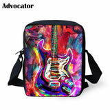 DJ Audio Electronic Guitar Print Mini Messenger Bag for Teenagers