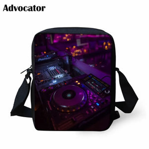 DJ Audio Electronic Guitar Print Mini Messenger Bag for Teenagers
