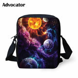 Universe Space Galaxy Print Boys Men Shoulder Bag Earth Star Cross BodyBag