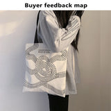 Canvas Shoulder Bag African Girl Print Large Capacity Handbag