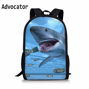 Shark Schoolbag for Boys Teenagers Animals School Bags Kids Backpack