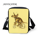 Teenager Kids Crossbody Bag Dinosaur Bicycle Pattern Messenger Bag Women Handbag