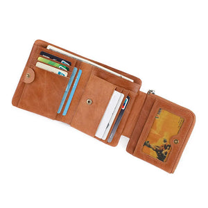 Men's Leather Clutch Wallet with Multi-Card Slots