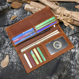 Crazy Horse Leather Men's Long Wallet