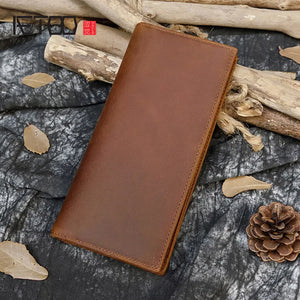 Crazy Horse Leather Men's Long Wallet