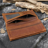 Crazy Horse Leather Men's Long Wallet