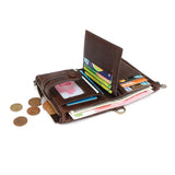 RFID Men's Wallet Crazy Horse Leather Short Zipper Multi-card Retro Style