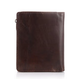 Men's Short Wallet Retro Oil Wax Leather Wallet