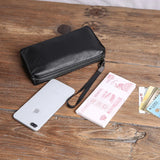 Men's Leather Clutch Wallet Soft Cowhide Mobile Phone Bag