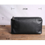 Men's Leather Clutch Wallet Soft Cowhide Mobile Phone Bag